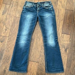 Silver super stretch bootcut jeans size 33/33